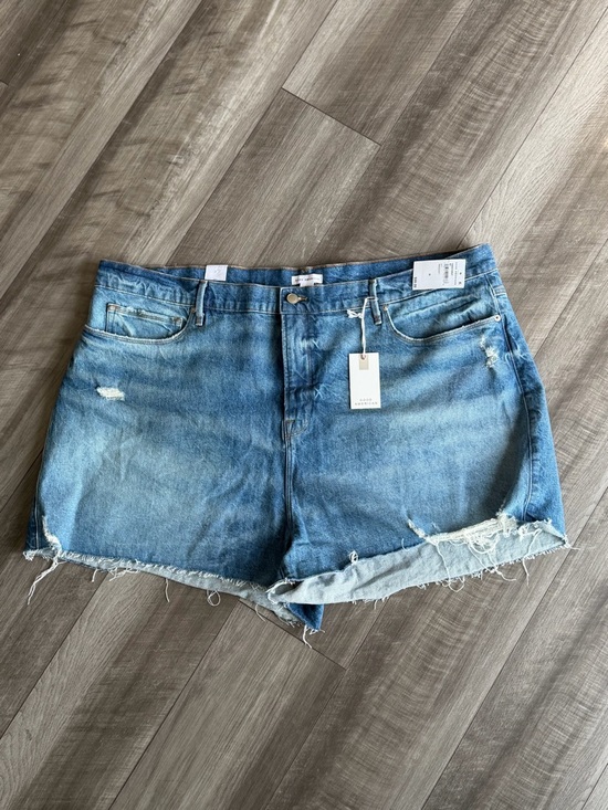 Good American Pants - NWT Good American Good 90s Short Women’s Plus Size 20 High Rise Distressed Denim